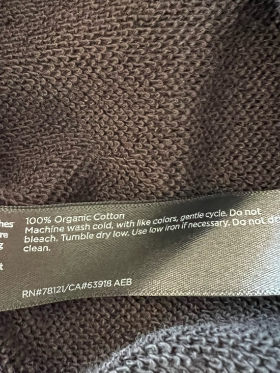 Eileen Fisher Organic Cotton Terry Tunic Black Small Boxy Oversized Raw Edge - Picture 11 of 11